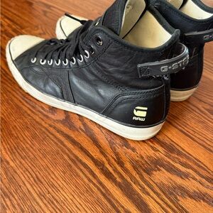 G-Star Black and White High-Top Sneakers